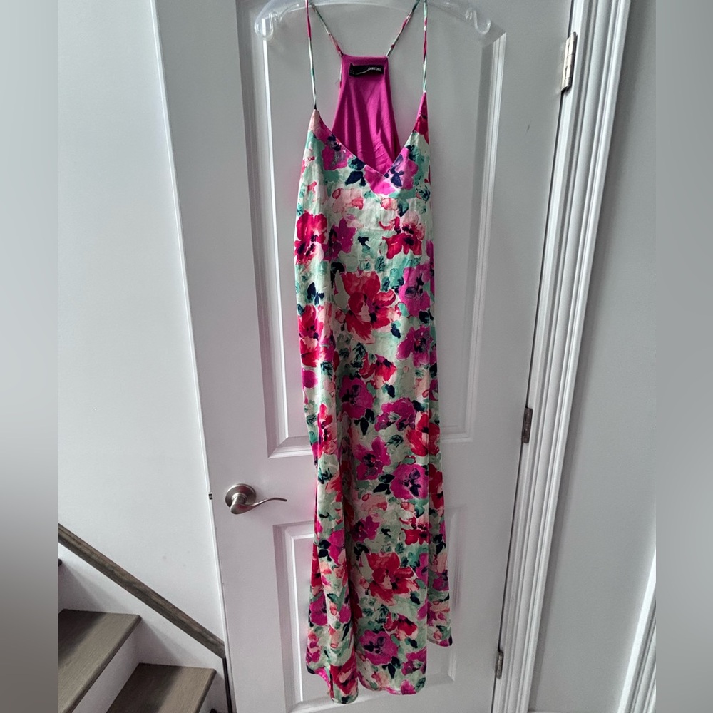 Chetta B Pink Floral Maxi Dress